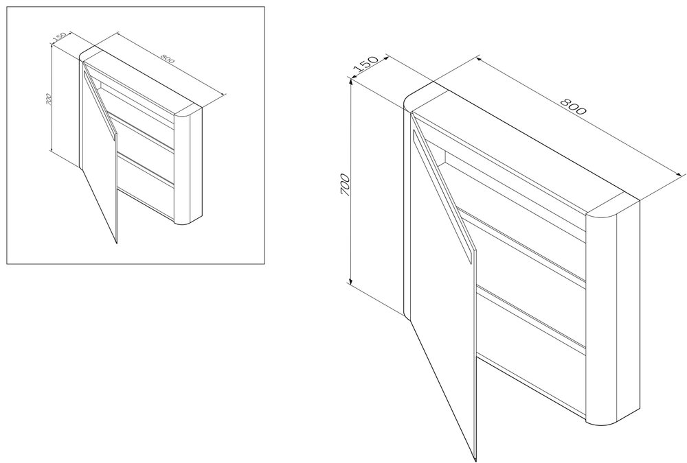 Зеркальный шкаф AM.PM Sensation M30MCL0801NF