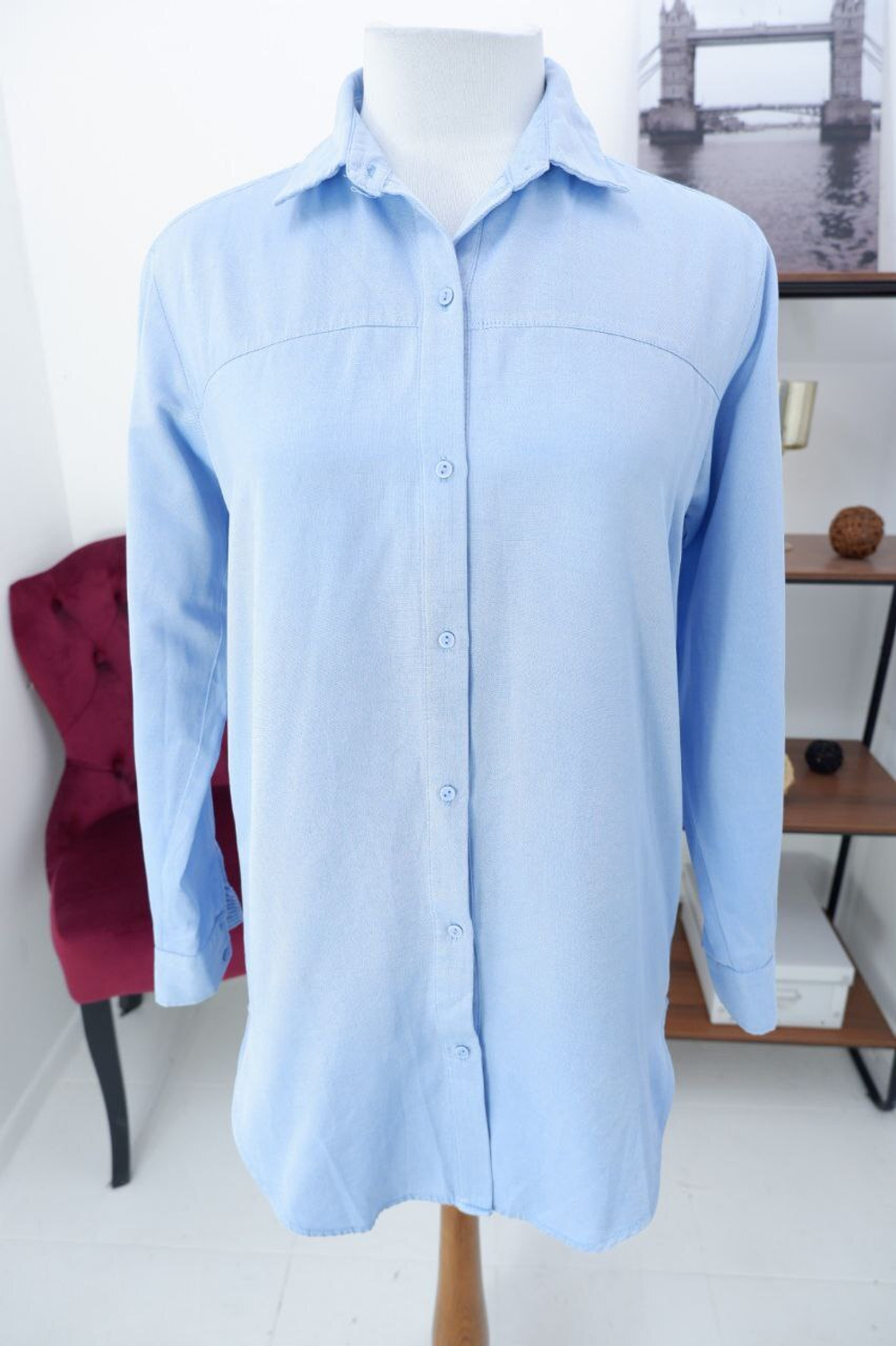 Блузка Zara голубого цвета 50 размер