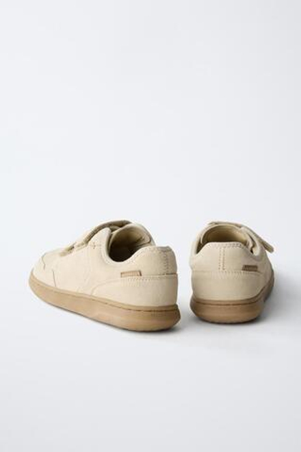 ZARA КОЖАНЫЕ КРОССОВКИ, ПЕСОЧНЫЙ
