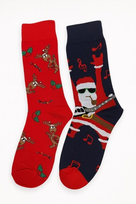 Носки НГ р.35-40 "Two Side Christmas" Санта и Олени