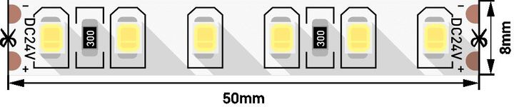 Светодиодная лента SWG 9,6W/m 120Led/m 2835SMD холодный белый 5M SWG2120-24-9.6-W-М 010108