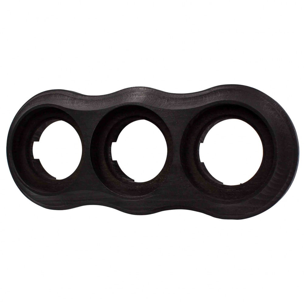 Рамка 3 постовая Пиластро, накладной монтаж, дерево, цвет Угольно-черный BF9-630-119