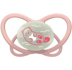 NIP Соска пустышка, силикон "Butterfly Night ", красный, размер 2 (6+)