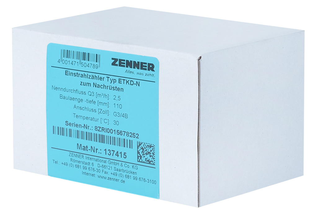 Счетчик холодной воды ZENNER ETKD-N DN15