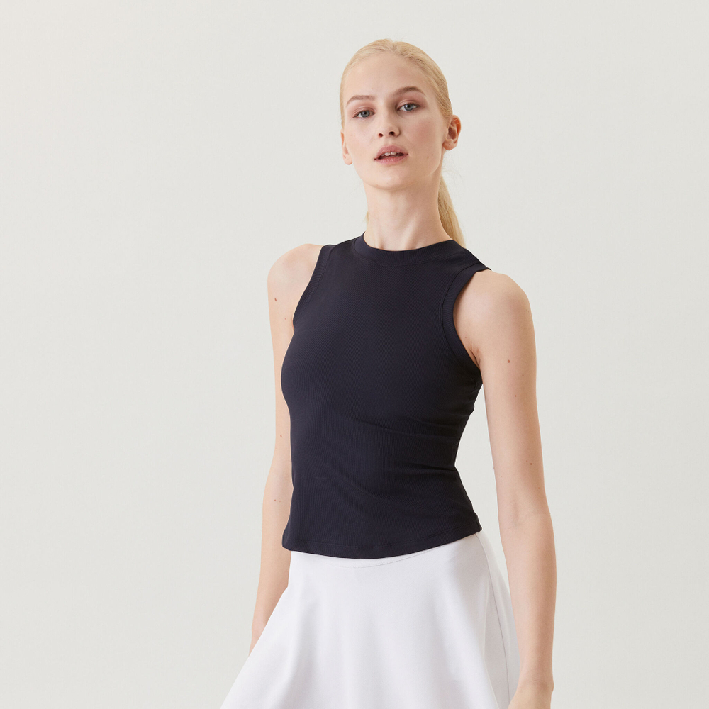 Женская теннисная майка Björn Borg ACE Rib Tank Top Women - Dark Blue