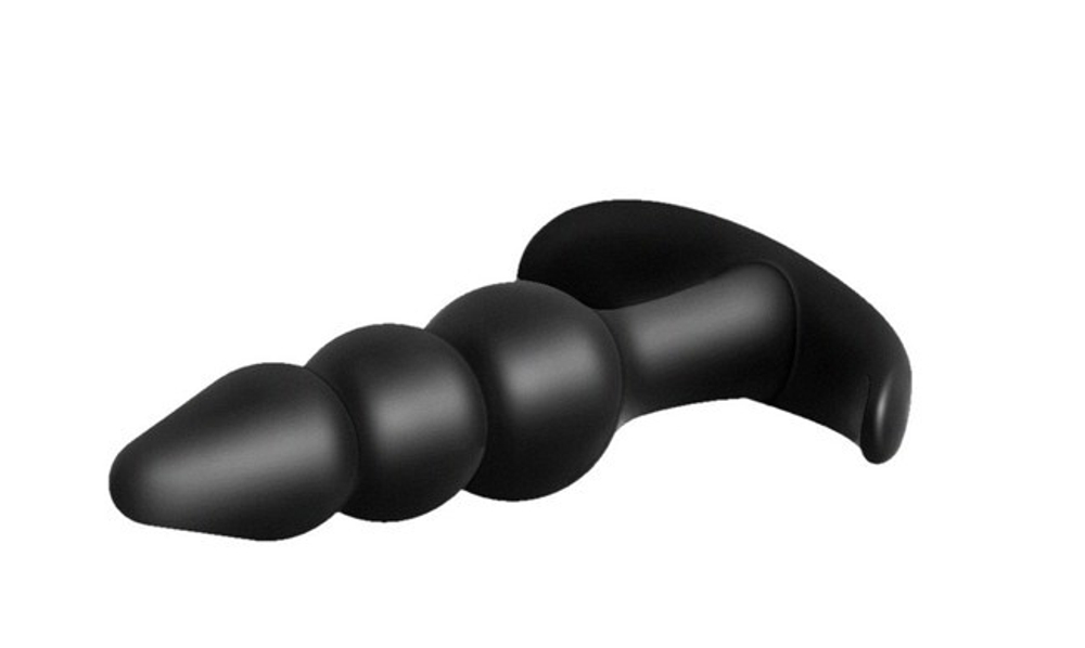 Силиконовая анальная пробка елочка для ношения ONJOY Silicone Collection (Цвет: черный)