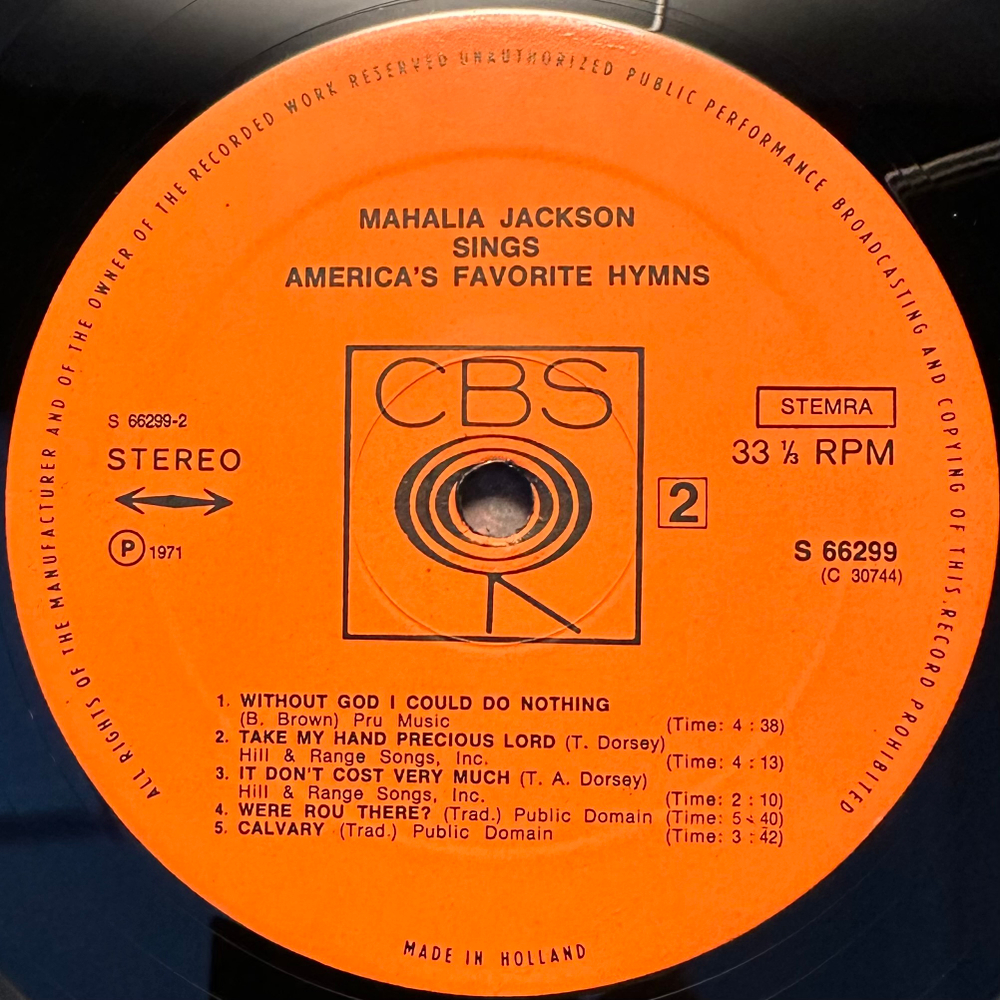 Mahalia Jackson Sings America's Favorite Hymns 2LP (Англия 1971г.)