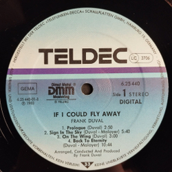 Винтажная виниловая пластинка LP Frank Duval If I Could Fly Away (Germany 1983) Back To Eternity