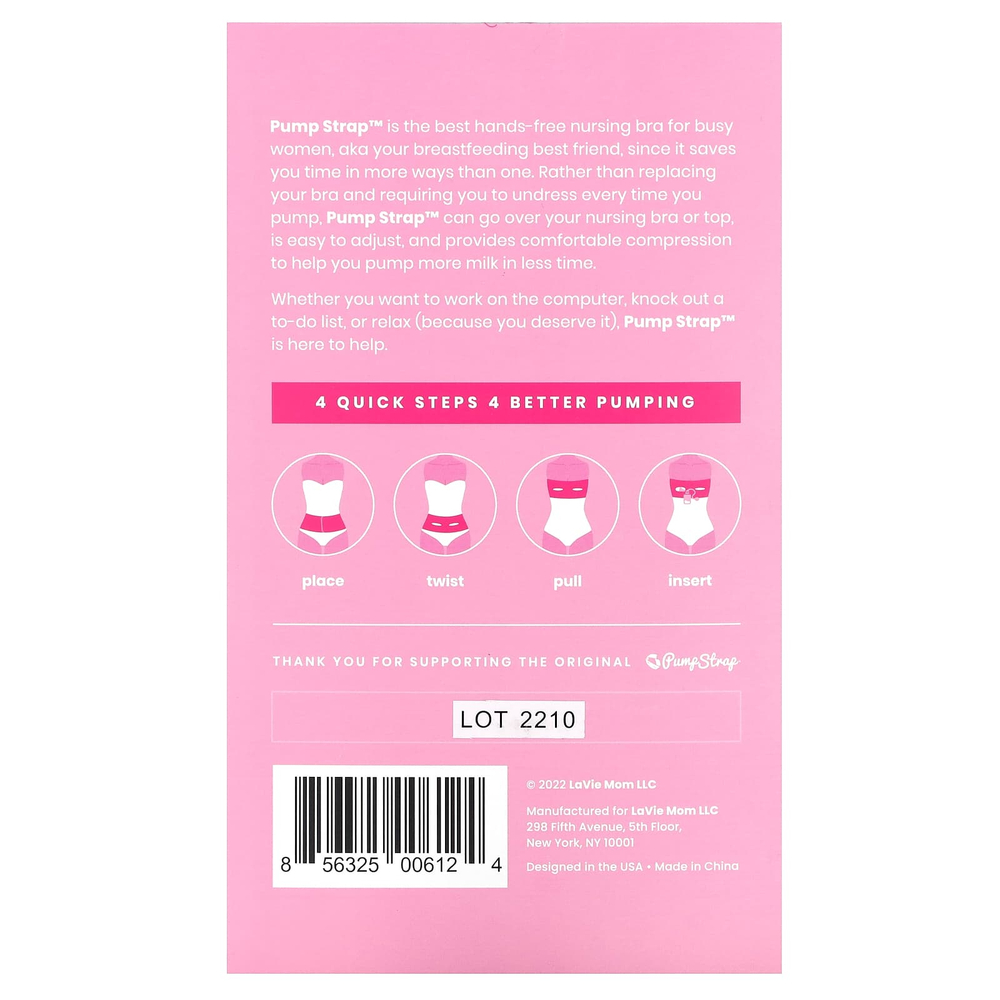 LaVie, Pump Strap, бюстгальтер для кормления без помощи рук, размер Large, черный, 1 шт.