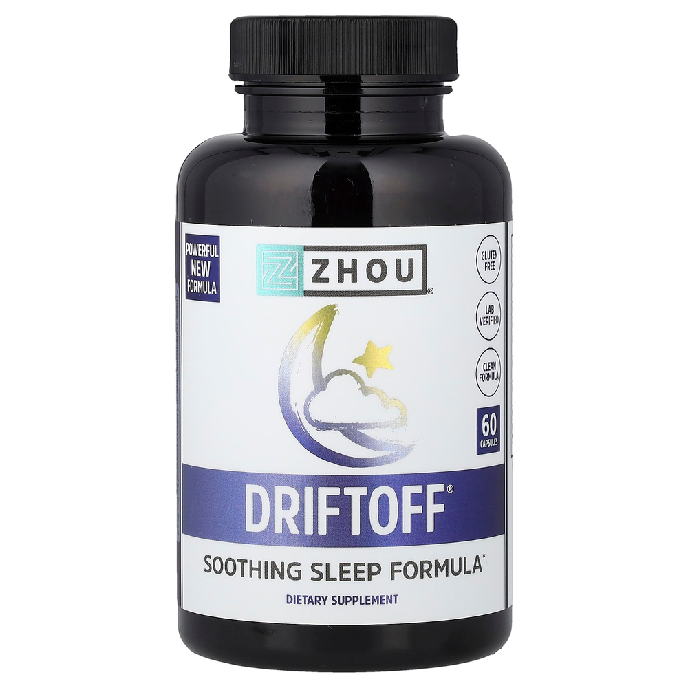 Zhou Nutrition, Driftoff®, успокаивающее средство для сна, 60 капсул