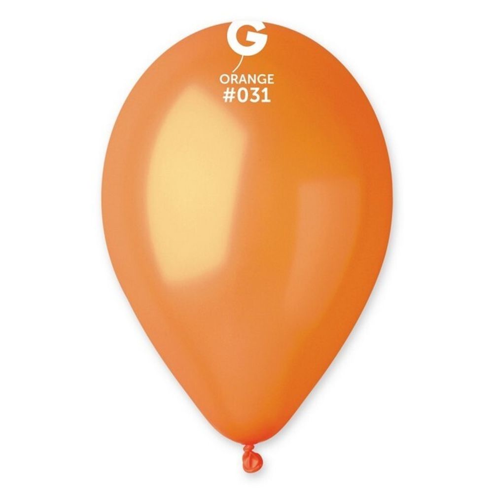 Воздушные шары Gemar, цвет 031 металлик, оранжевый, 100 шт. размер 10&quot;