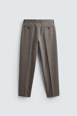 ZARA КОСТЮМНЫЕ БРЮКИ ИЗ 100% ШЕРСТИ, ЦВЕТ ВЕРБЛЮЖЬЕЙ ШЕРСТИ