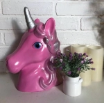 Копилка из гипса «Единорог» 32см розовый