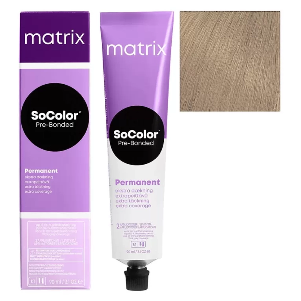 Matrix SoColor Pre-Bonded Крем-краска для седых волос 510NA яркий блонд натуральный пепельный, 90мл