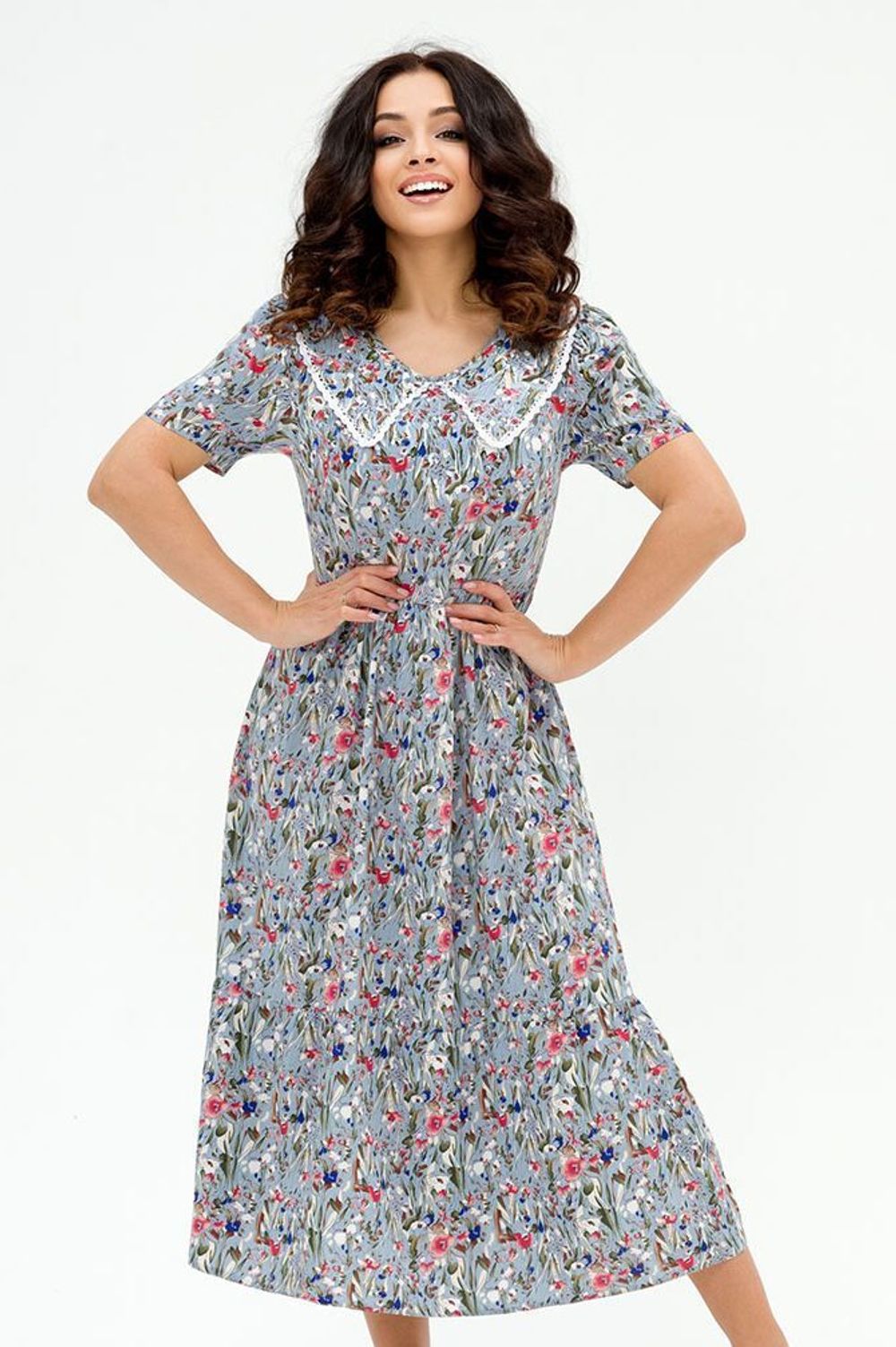 Платье Эвелина (44-52) Serenada голубой (Акция)