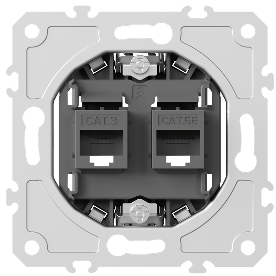 Механизм розетки RJ11 + RJ45 (двойная) cat.3/5e/ClassE-4/8,  серия DB