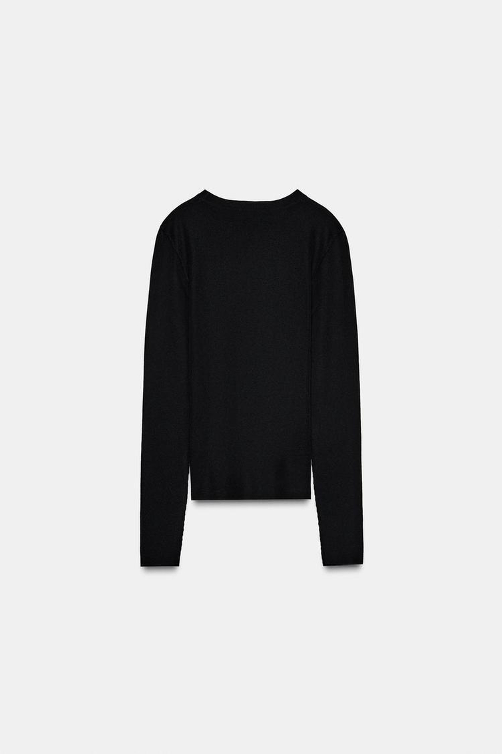 ZARA ТОП ИЗ ТОНКОГО ТРИКОТАЖА, ЧЕРНЫЙ