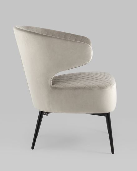 Кресло лаунж Royal велюр серо-бежевый