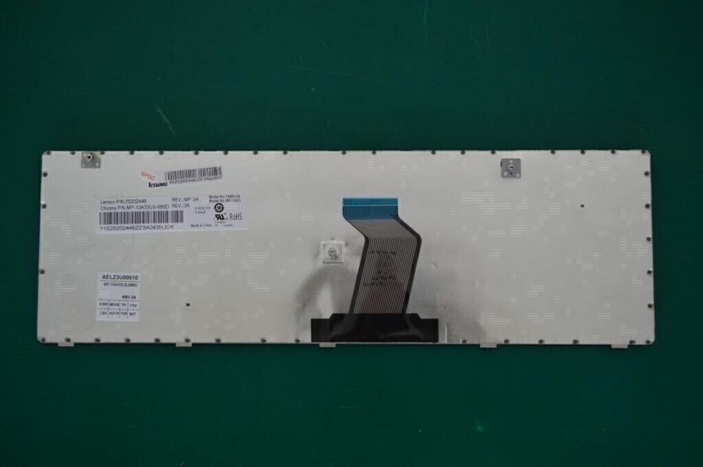 Клавиатура для ноутбука Lenovo Z580/Z585/P580/P585/N580N581N585 раскладка - английская, без подсветки, черная (25202446), оригинал