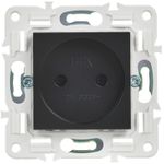 SKANDY Розетка без заземления с защитными шторками 10А SK-R01Bl черный IEK
