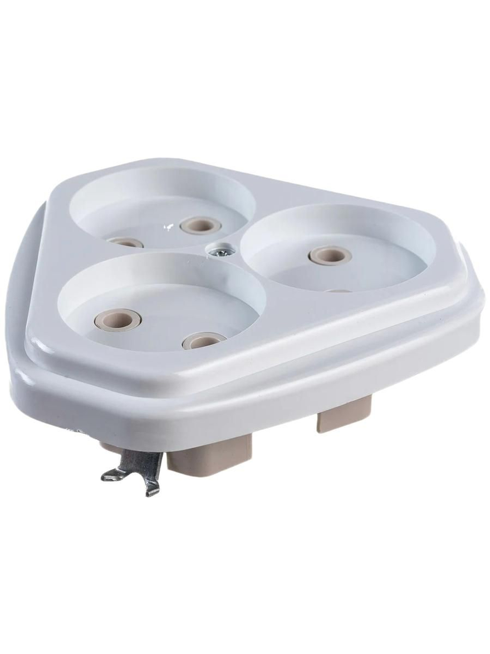 Розетка трехмест. скр. уст. (ток 10А) РС10-394 в инд.упак.