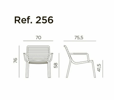 Лаунж кресло пластиковое Nardi Doga Relax, табак