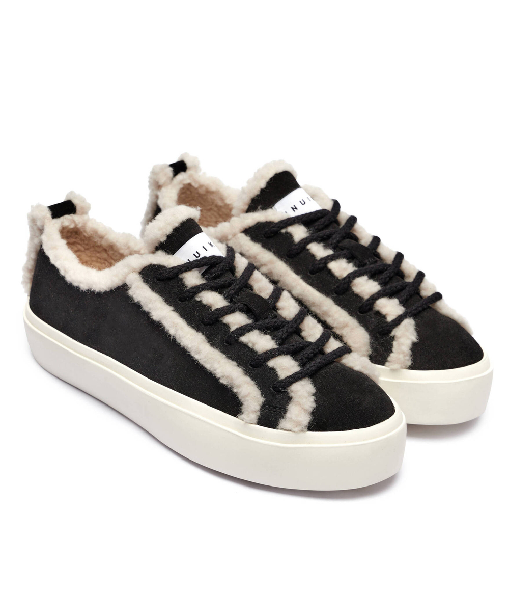 Кожаные кроссовки Shearling INUIKII - черный(35202-055)