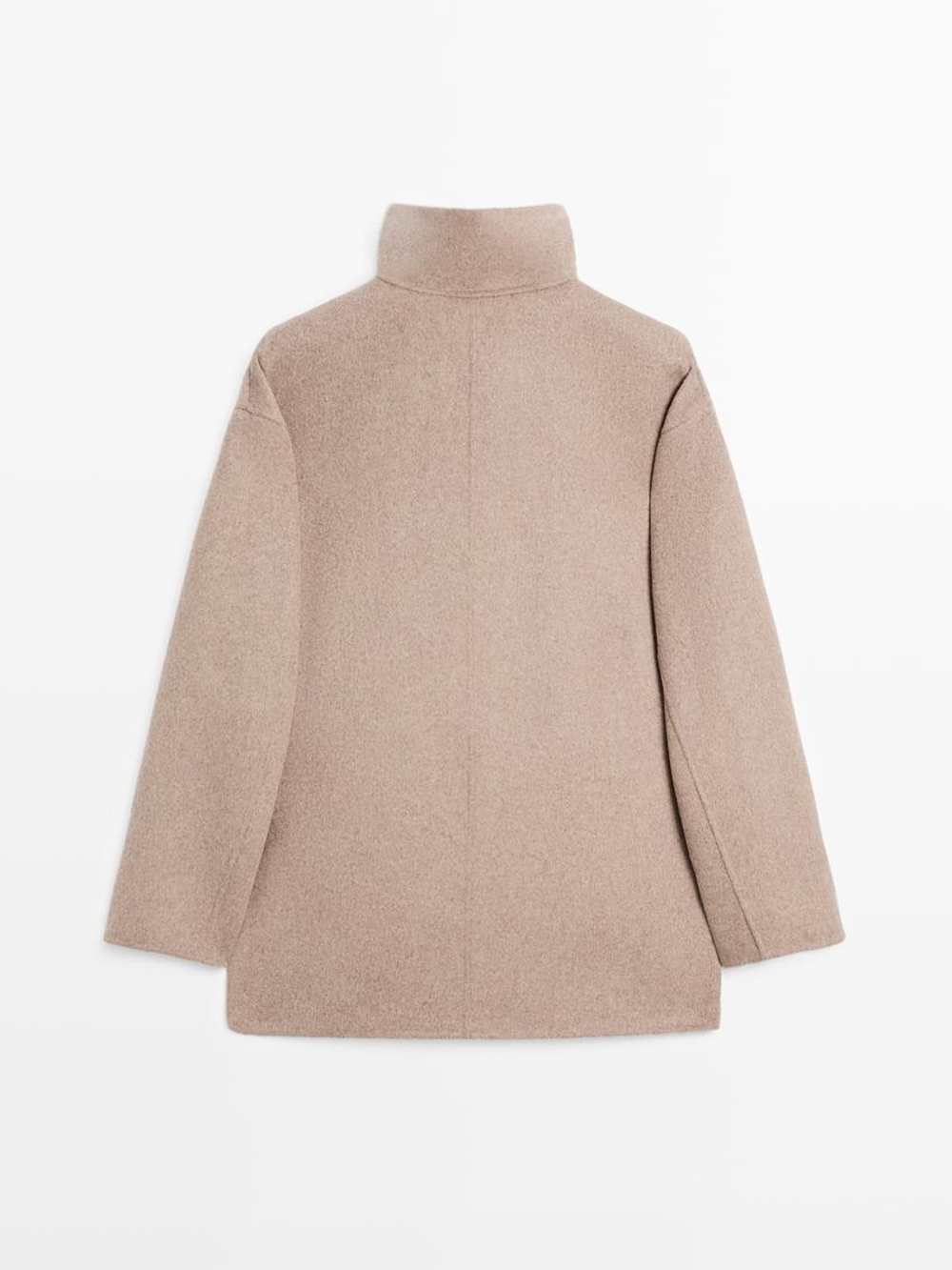 Massimo Dutti Пальто с воротником-стойкой, горчичный