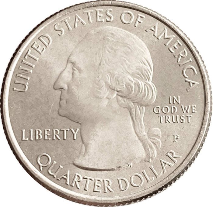 25 центов (1/4 доллара, квотер) 2011 США «Национальная зона отдыха Чикасо» (P) (10-й парк)