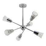 Светильник на штанге 6х40Вт Е14, металл/стекло, хром