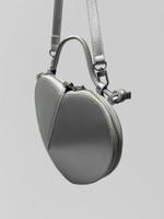 Сумка 4029-1 однотонная в форме сердца с короткой ручкой и длинным ремешком в комплекте