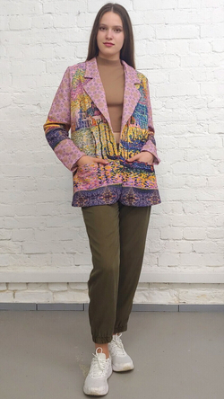 Трикотажный жакет "Гранд-канал", по мотивам картины "Вход в Гранд-канал" Поля Синьяка