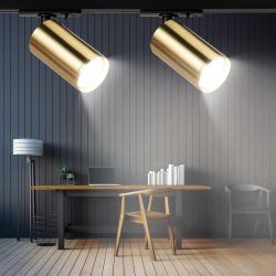 Трековый светильник однофазный ЭРА TR39-GU10 BS под лампу MR16 латунь