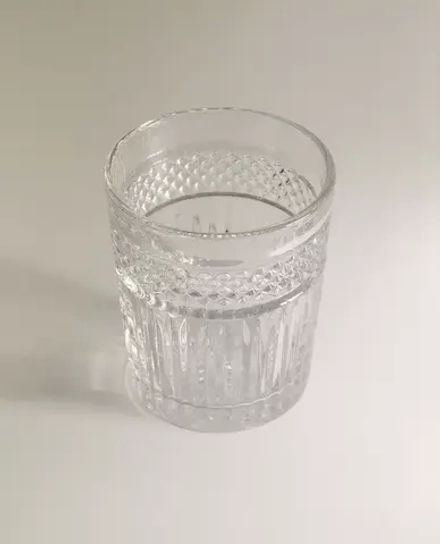 ZARA HOME СТАКАН ИЗ СТЕКЛА С РЕЛЬЕФНЫМ УЗОРОМ, ПРОЗРАЧНЫЙ