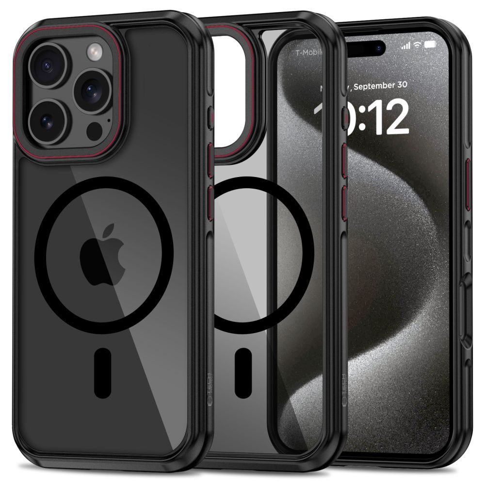 Чехол TECH-PROTECT MAGHYBRID Magsafe iPhone 16 PRO BLACK/RED