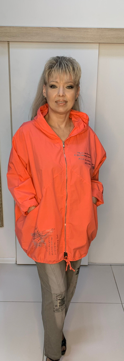 Пыльник-ветровка на молнии, цвет коралл