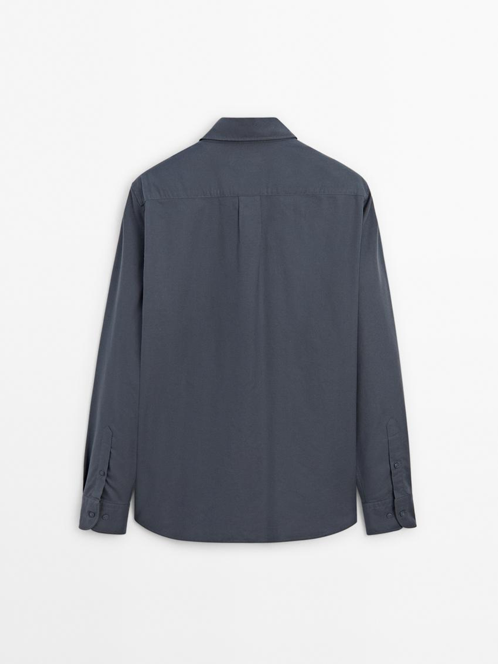 Massimo Dutti Рубашка из 100% хлопка, антрацитово-серый