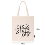 Сумка шоппер BRAUBERG PREMIUM канвас 40х35 см на кнопке карман бежевый "Tic-tac-toe" (2 штуки в упаковке)