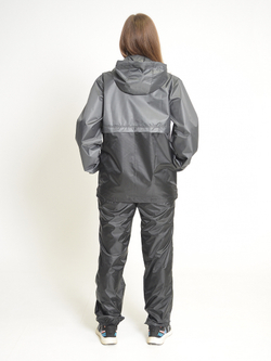 Спортивный костюм Prival Ветровлагозащитный женский, чёрный+серый