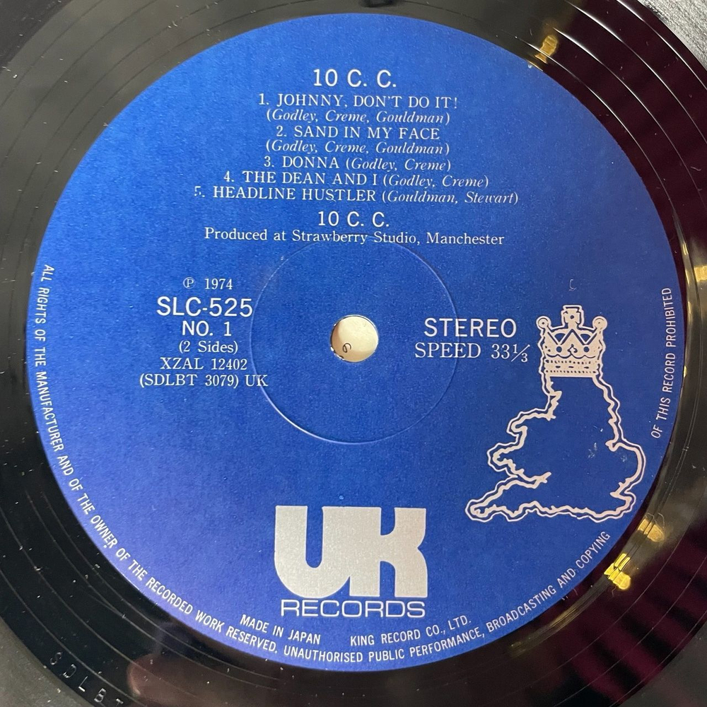 Винтажная виниловая пластинка LP 10cc Тен Си Си (Japan 1974) (No Obi) Speed Kills