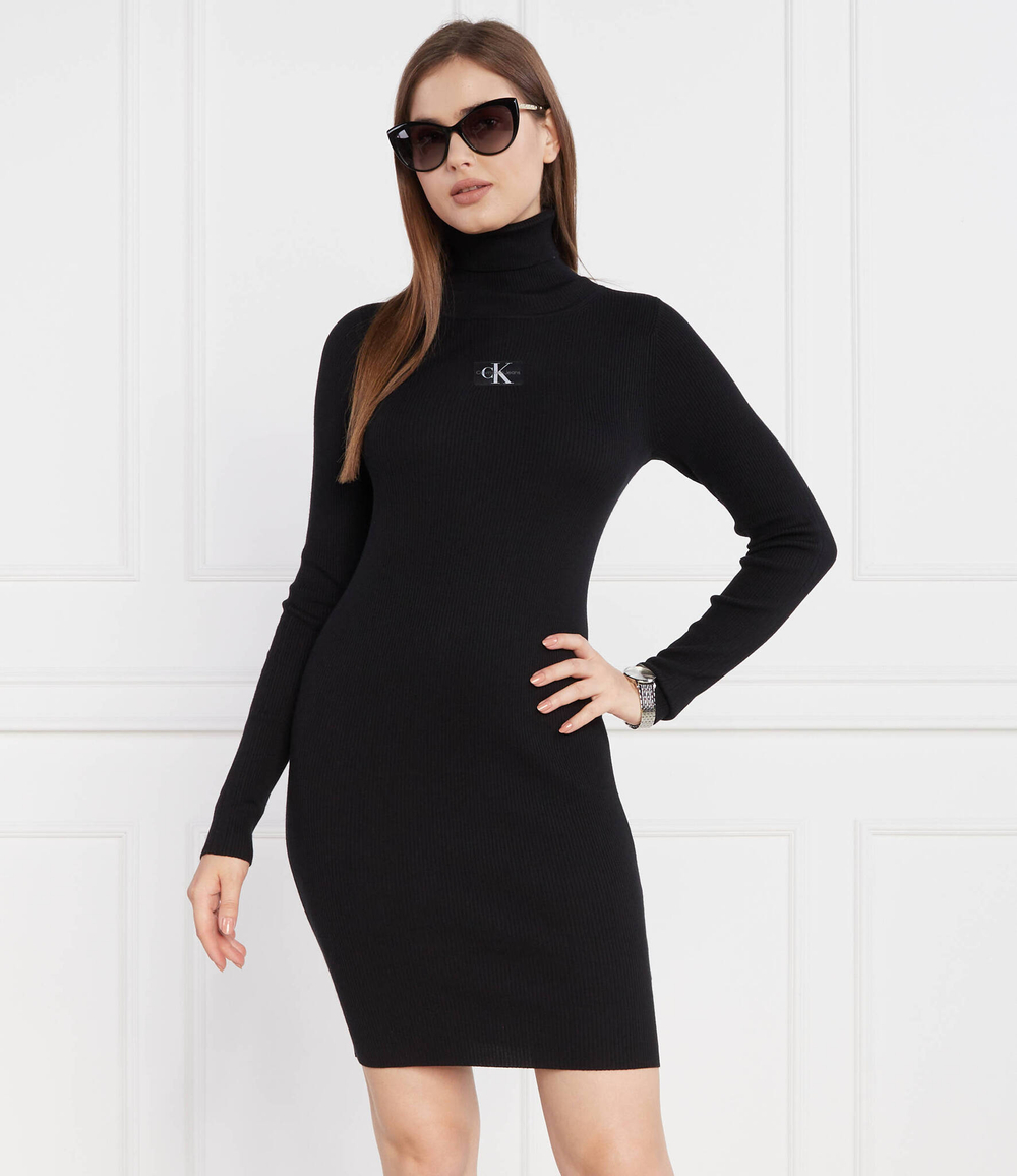 Платье BADGE ROLL NECK CALVIN KLEIN JEANS - черный(J20J221690)
