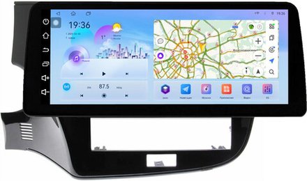 Магнитола Mitsubishi Outlander 3 2019-2022 (левый руль, прямоугольный климат) - FarCar монитор 12.3" 2K QLED на Android 14, TS10, CarPlay, 4G SIM-слот