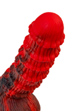 Силиконовый вибратор Monster Tops - 27 см. (Цвет: красный с черным)