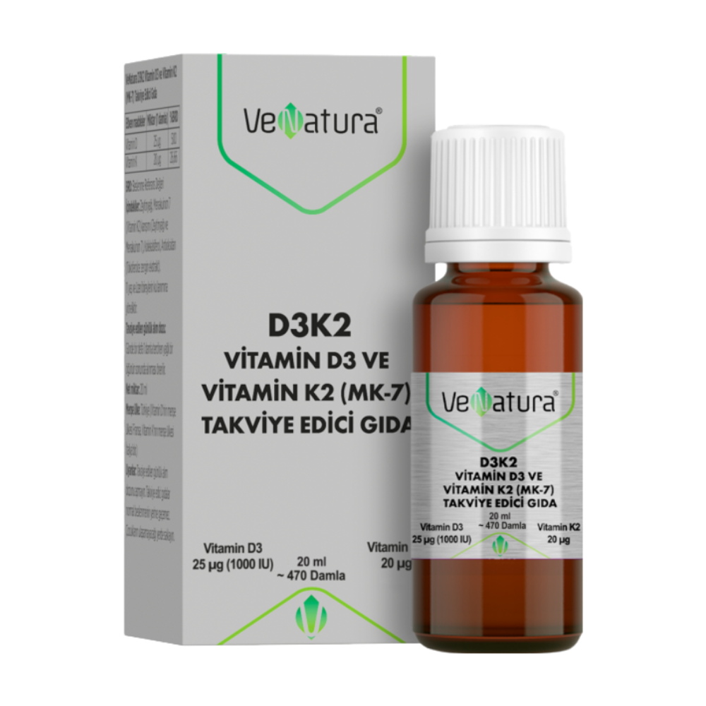 Витамин Д3 и Витамин К2 1000ME 20мг (VeNatura)