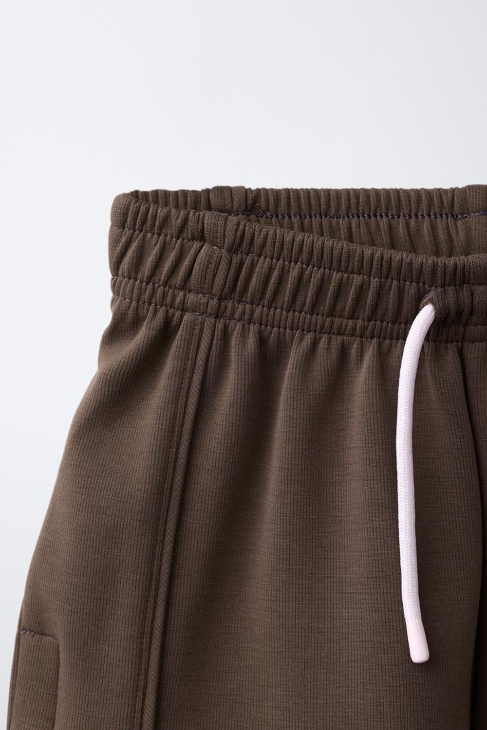 ZARA ШОРТЫ С НАДПИСЬЮ, КОРИЧНЕВЫЙ