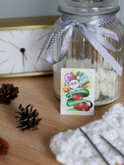 Открытка бирка 7х5 см Счастья в Новом году 10 шт