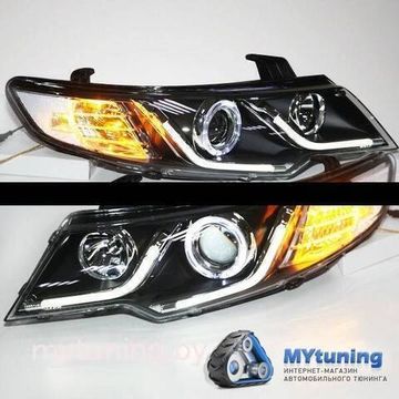 Передние фары Kia Cerato angele eyes led V2