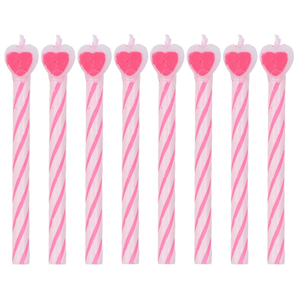Свечи для торта с сердцем ассорти, 8 шт