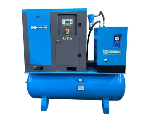 Винтовой компрессор Hansmann RSA 5.5-10-500DR на ресивере 500 литров с осушителем и фильтром