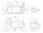 Ванна акриловая ABBER AB9445MW 170х80 белая матовая